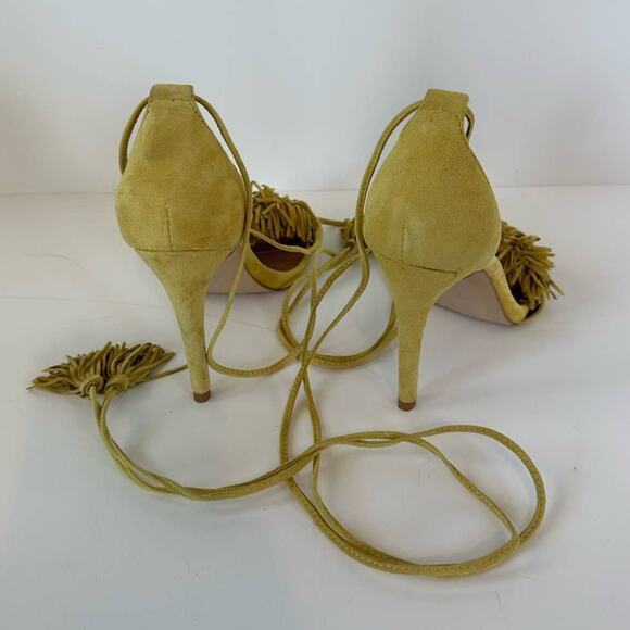 Steve Madden Womens size 8 yellow Sassey lace up heels - Picture 3 of 8